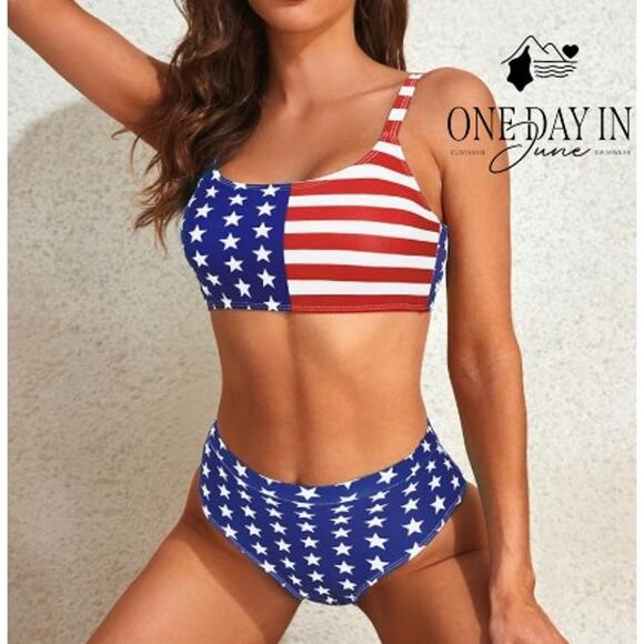 Aleumdr Crop Top High Waist Bikini Swimsuit Size XL - Picture 1 of 5